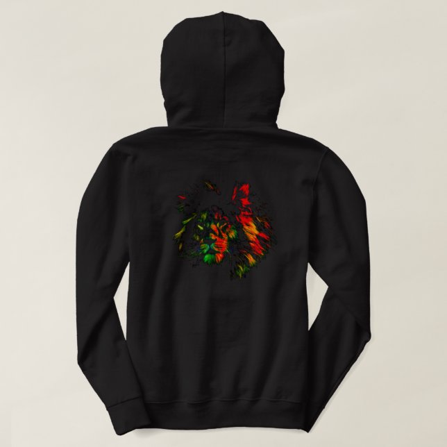 Rasta Lejon Bakdesign Hoodie (Design baksida)