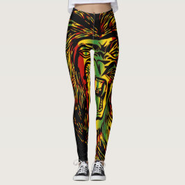 Rasta Lejon för Judah Fire Leggings