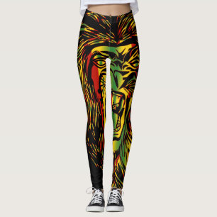 Rasta Lejon för Judah Fire Leggings