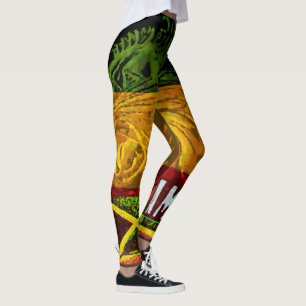 Rasta Lejon för Judah Leggings med Jamaican Flagga
