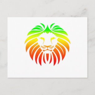 Rasta Lejon Head Vykort