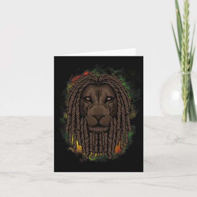 Rasta Lejon med skrivbord - visa ditt Pride och Re Kort (Framsida)