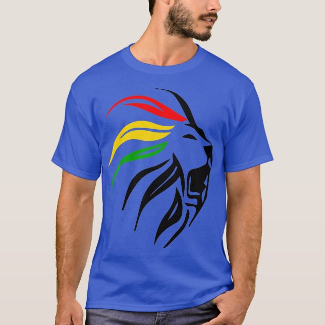 Rasta Lejon Rastafari Färg Gift for Reggae T Shirt (Framsida)