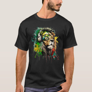 Rasta Lejon Snyggt Rastafari Design Reggae & Jamai T Shirt