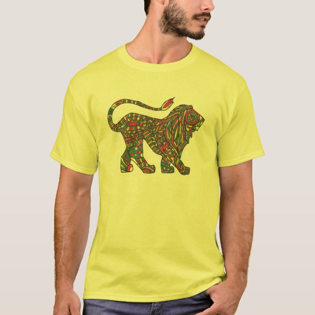 Rasta lejon T-tröja T Shirt (Framsida)
