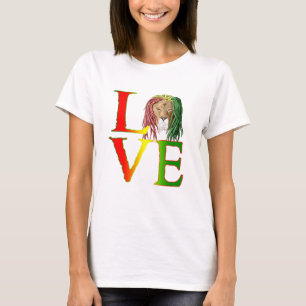 Rasta Lejonare Jamaican Reggae Kärlek T Shirt