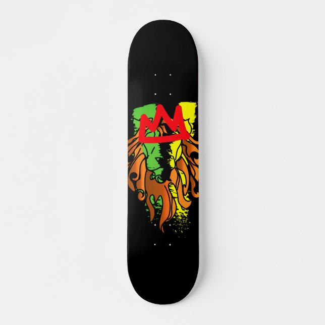 Rasta Lejonare Krona Mini Skateboard Bräda 18,5 Cm (Framsida)