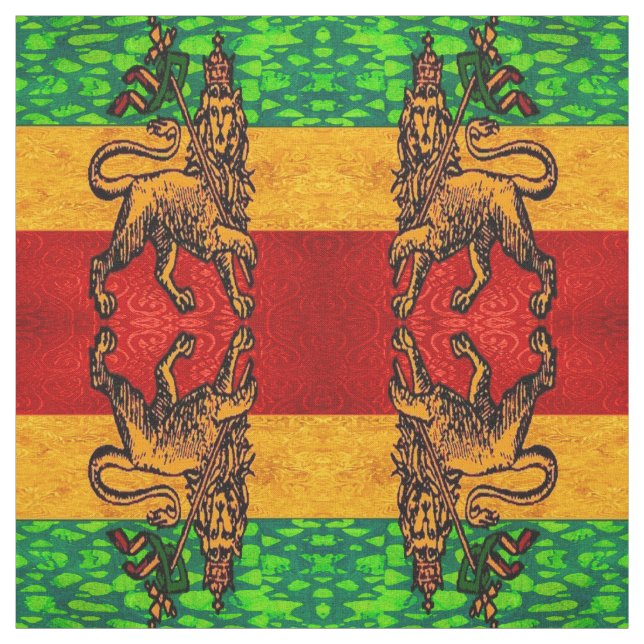 Rasta Lejonare om Judah Flagga Tyg (Provkarta)