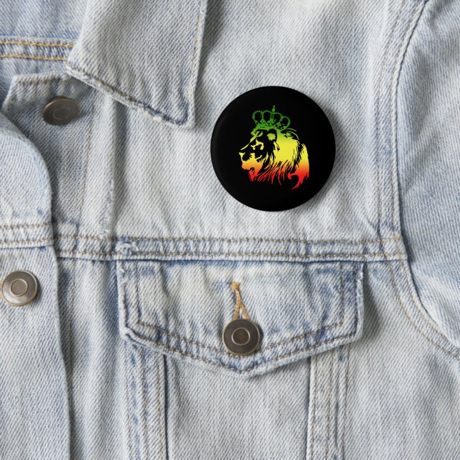 RASTA Lejonet av Juda | Röd Guld Grön Knapp (In Situ)