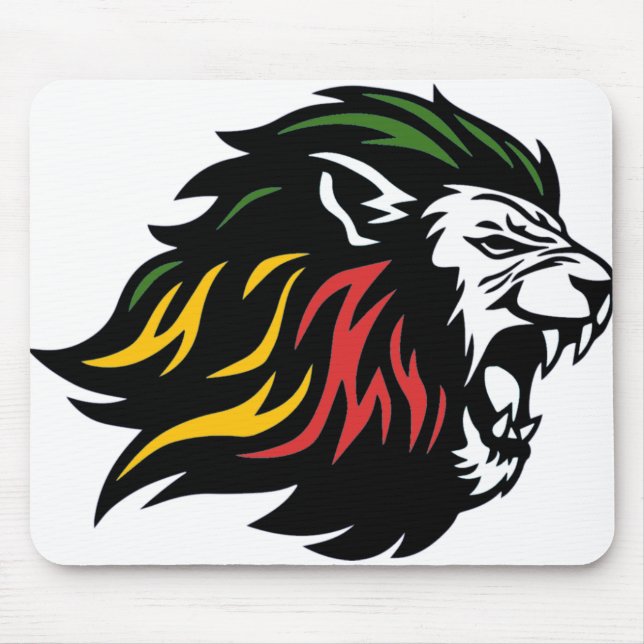 RASTA Lejonet av Juda | Röd Guld Grön Musmatta (Framsidan)