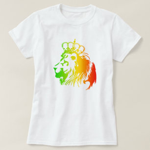RASTA Lejonet av Juda Röd Guld Grön T Shirt