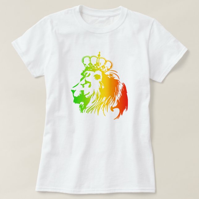 RASTA Lejonet av Juda | Röd Guld Grön T Shirt (Design framsida)