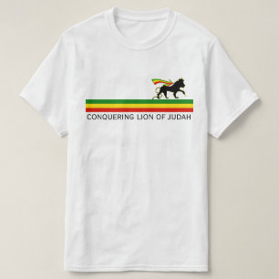 RASTA Lejonet av Juda Röd Guld Grön T Shirt