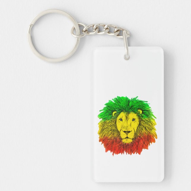 Rasta lejonhuvud rött gult grönt teckning Jamaica  (Framsidan)