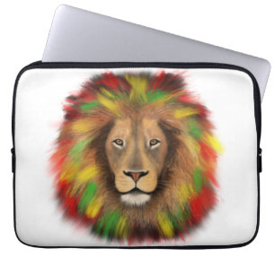 Rasta lejonhuvud rött gult grönt teckning Jamaica Laptop Fodral