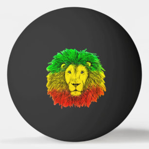 Rasta lejonhuvud rött gult grönt teckning Jamaica  Pingisboll