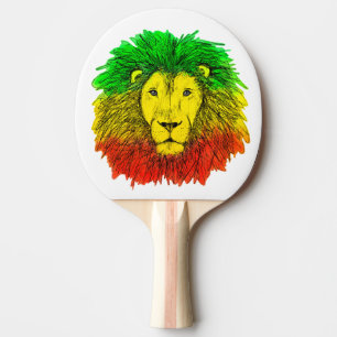 Rasta lejonhuvud rött gult grönt teckning Jamaica Pingisracket