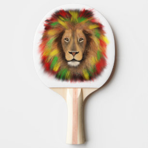 Rasta lejonhuvud rött gult grönt teckning Jamaica Pingisracket