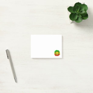 Rasta lejonhuvud rött gult grönt teckning Jamaica Post-it Block