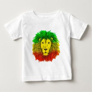 Rasta lejonhuvud rött gult grönt teckning Jamaica T Shirt