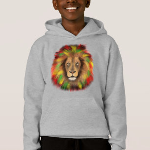 Rasta lejonhuvud rött gult grönt teckning Jamaica T Shirt
