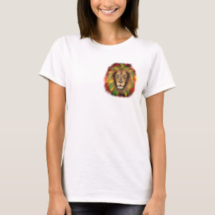 Rasta lejonhuvud rött gult grönt teckning Jamaica T Shirt