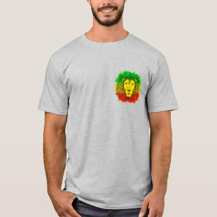 Rasta lejonhuvud rött gult grönt teckning Jamaica T Shirt