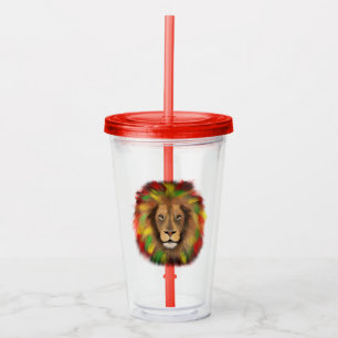 Rasta lejonhuvud rött gult grönt teckning Jamaica Take Away Mugg