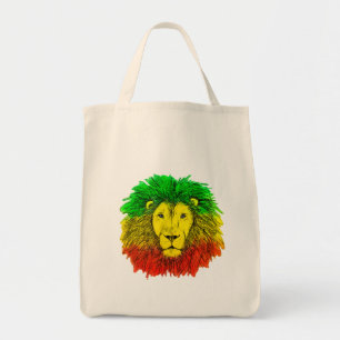 Rasta lejonhuvud rött gult grönt teckning Jamaica  Tygkasse