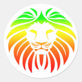 Rasta lejont huvud runt klistermärke