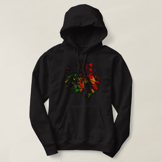 Rasta Lion Framdesign Hoodie (Design framsida)
