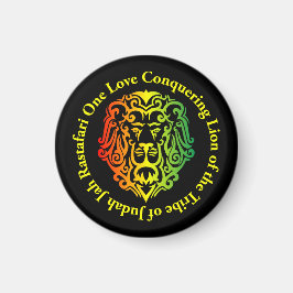 Rasta Lion Rund Kylskåpsmagnet