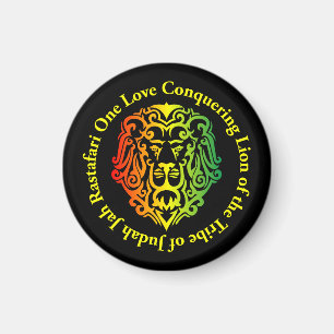 Rasta Lion Rund Kylskåpsmagnet