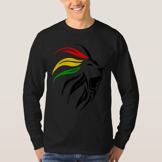 Rasta Live Up Apparel Rasta Lion Design T Shirt (Framsida)