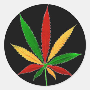 Rasta Löv Round Sticker Runt Klistermärke