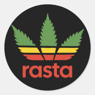Rasta Löv Sticker Runt Klistermärke