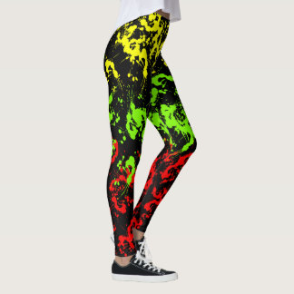 Rasta målar Splatterkvinna damasker Leggings