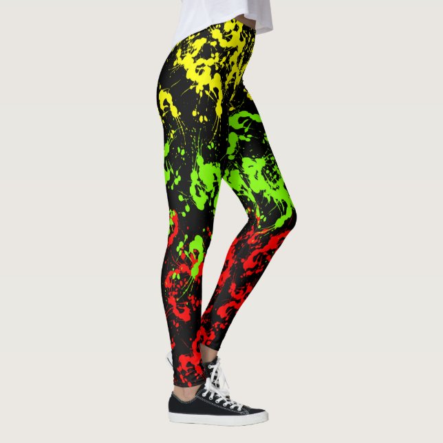 Rasta målar Splatterkvinna damasker Leggings (Höger)
