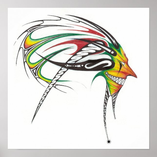 Rasta man tribal Canvas Poster (Framsidan)
