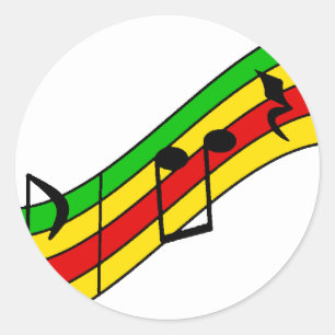 Rasta musik bemannar runt klistermärke