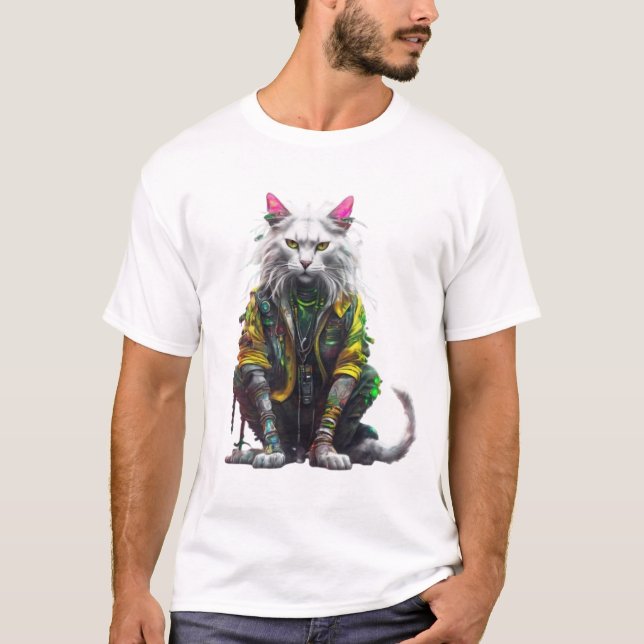 Rasta Neon Cat T Shirt (Framsida)