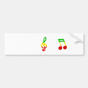 Rasta noterar och Treble klav Bildekal