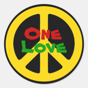 Rasta One Kärlek Sticker Runt Klistermärke
