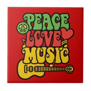 Rasta Peace-Kärlek-Music Kakelplatta