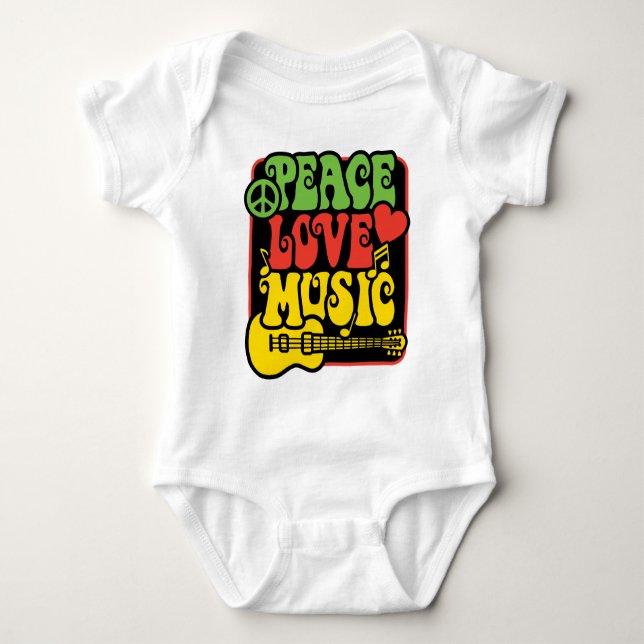 Rasta Peace Kärlek Music Tee (Framsida)