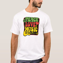 Rasta PEACE-KÄRLEK-MUSIC Tee Shirt