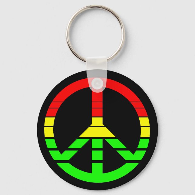 Rasta Peace Keychain Nyckelring (Framsida)