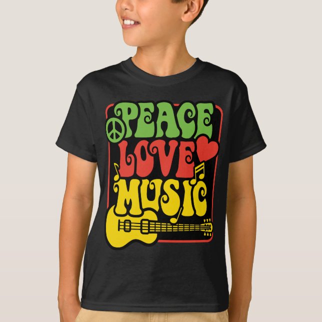 Rasta PEACE-LOVE-MUSIC Tee (Framsida)