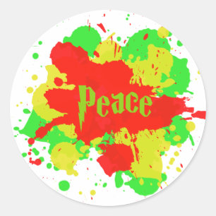 Rasta Peace Sticker Runt Klistermärke