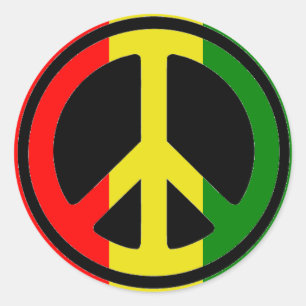 Rasta Peace Stickers Runt Klistermärke
